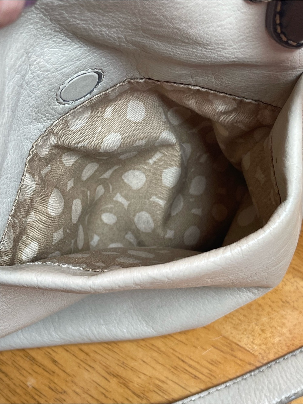 Brighton Cream Brown Leather Tote Shoulder Bag Silver Hardware U196880 - Picture 13 of 14